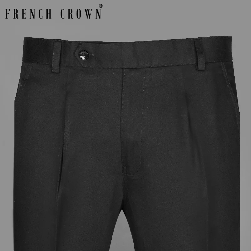 Jet Black Subtle Sheen Formal Pant