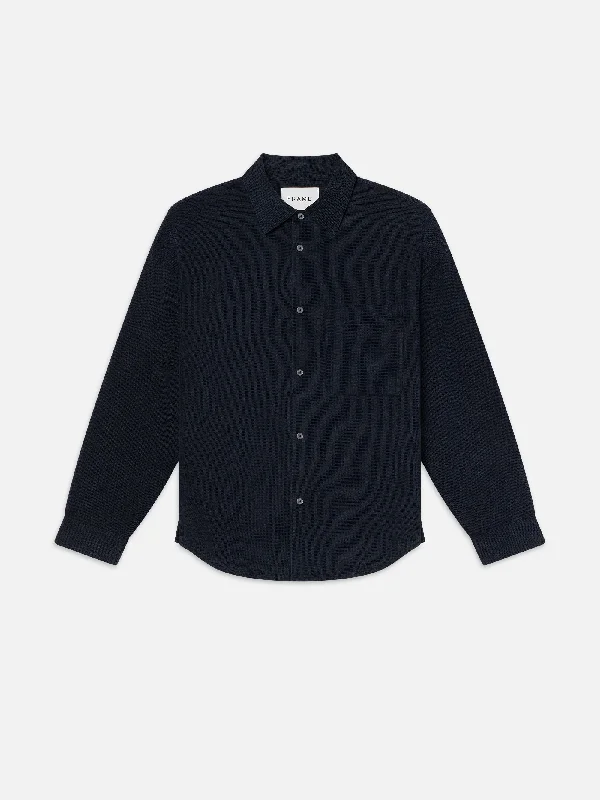 Waffle Textured Shirt -- Dark Navy