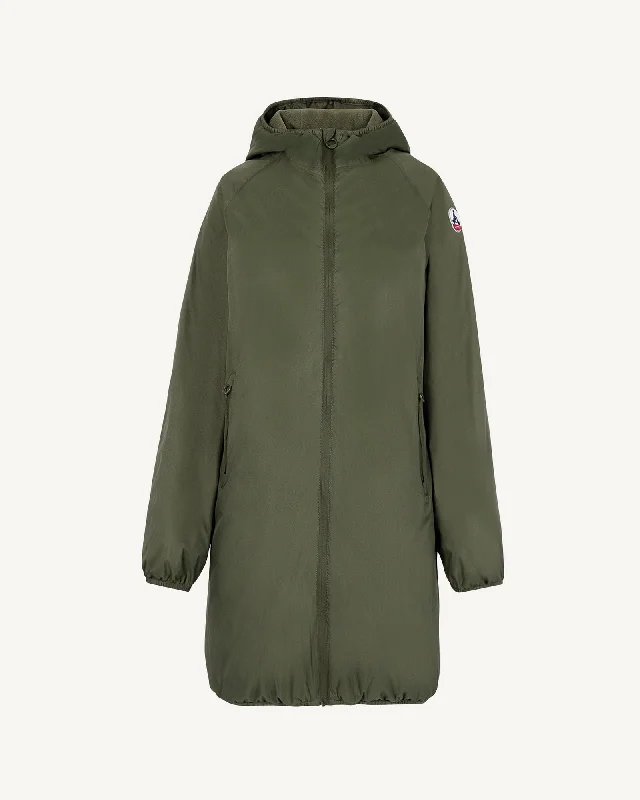 Glendale Polar fleece-lined long waterproof jacket Army